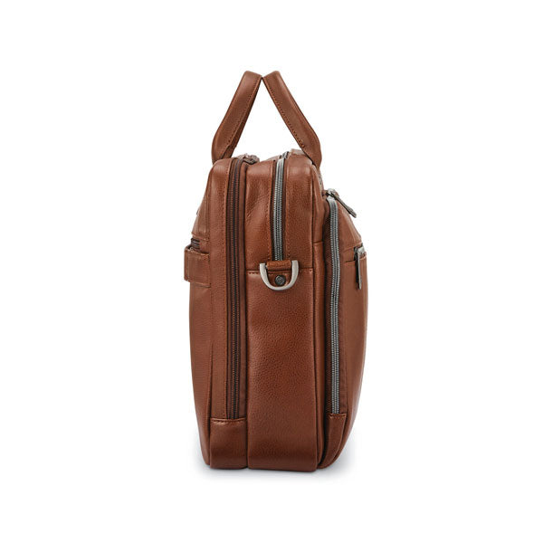 Classic leather toploader briefcase