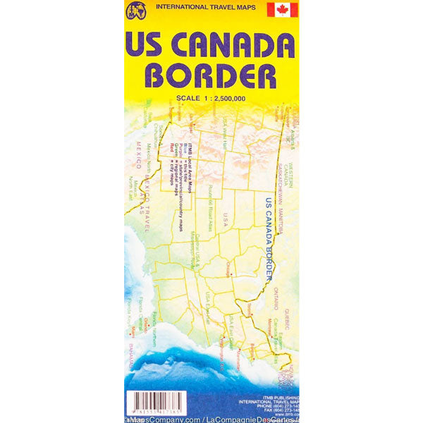 Map of the US-Canadian border